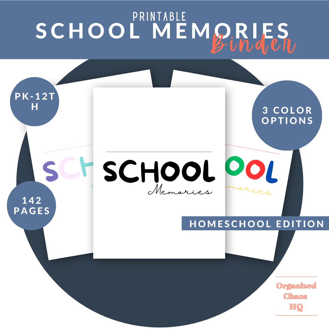 Printable Homeschool Memories Binder – Cherish Every Moment from Preschool to 12th Grade!