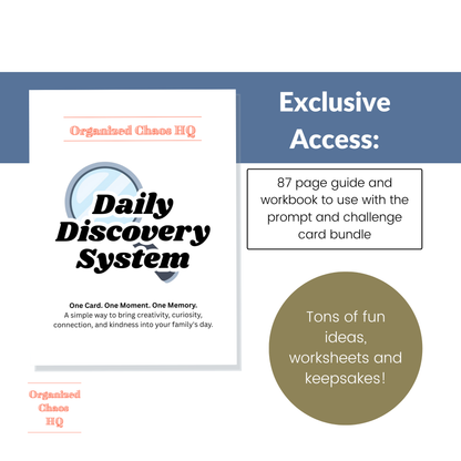 Daily Discovery System | 800 Printable Prompt & Challenge Cards for Kids | Homeschool Morning Basket Bundle, Family Activities & Screen-Free Learning