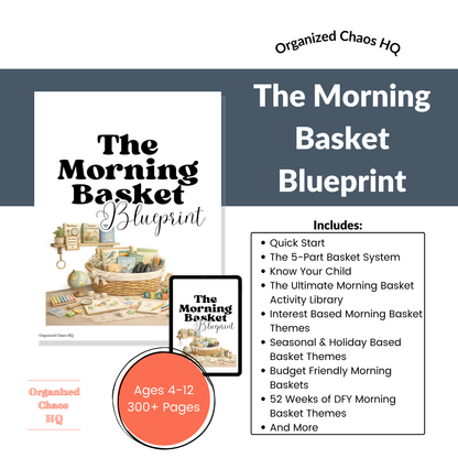 The Morning Basket Blueprint | Complete 334-Page Morning Basket Planning System | 52 Weeks of Homeschool Morning Basket Themes & Activities