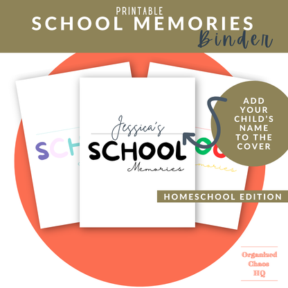 Printable Homeschool Memories Binder – Cherish Every Moment from Preschool to 12th Grade!