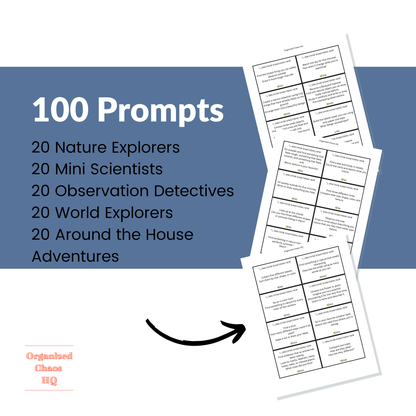 Discover Something New Exploration Prompt Cards | 100 Printable Science & Observation Activities for Kids | Homeschool STEM & Nature Study
