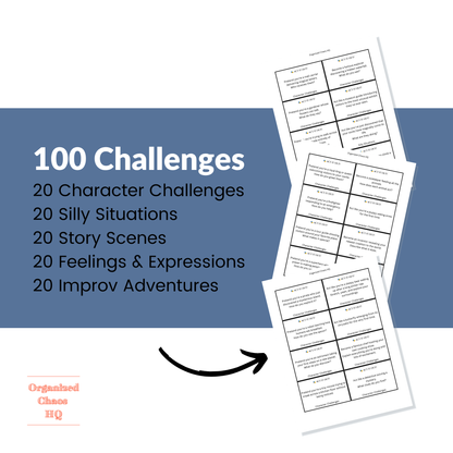 Act It Out! Challenge Cards | 100 Imaginative Drama & Creative Play Cards for Kids