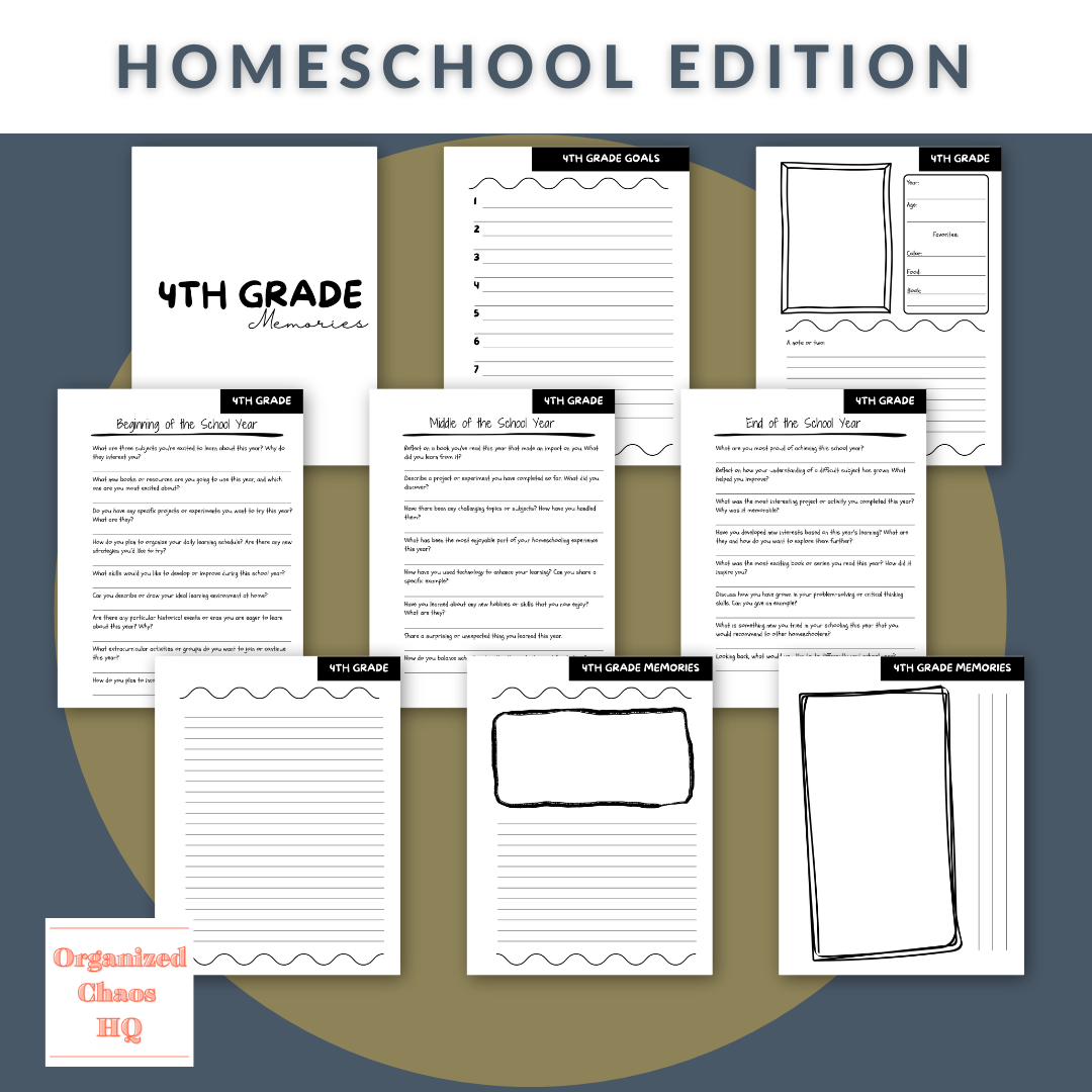 Printable Homeschool Memories Binder – Cherish Every Moment from Preschool to 12th Grade!