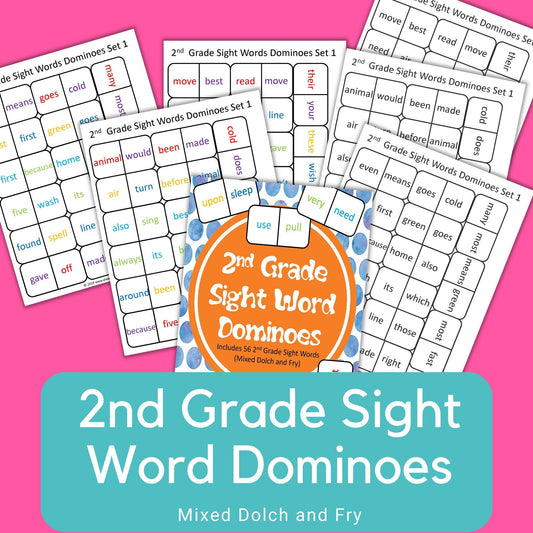 2nd Grade Sight Word Dominoes | Educational Printable | 2nd Grade English